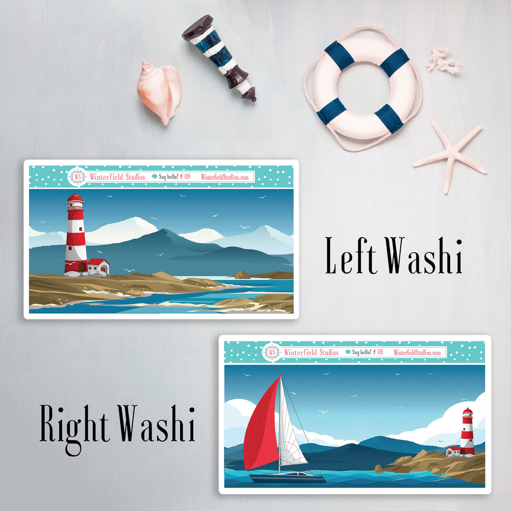 Lighthouse By the Sea Weekly Sticker Kit - Fits Vertical Planners