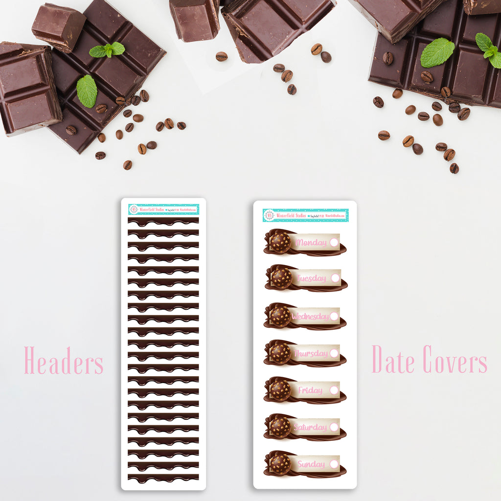 Chocolate Bomb Explosion Planner Sticker Kit - Scene Stickers - Fits Vertical Planners