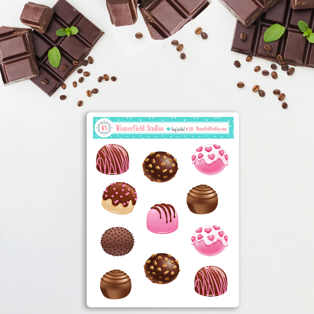 Chocolate Bomb Explosion Planner Sticker Kit - Scene Stickers - Fits Vertical Planners