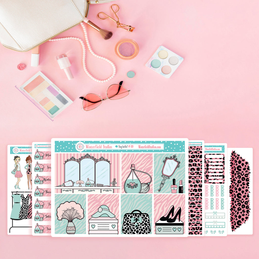 Glam Girls Weekly Planner Sticker Kit - Fits Vertical Planners