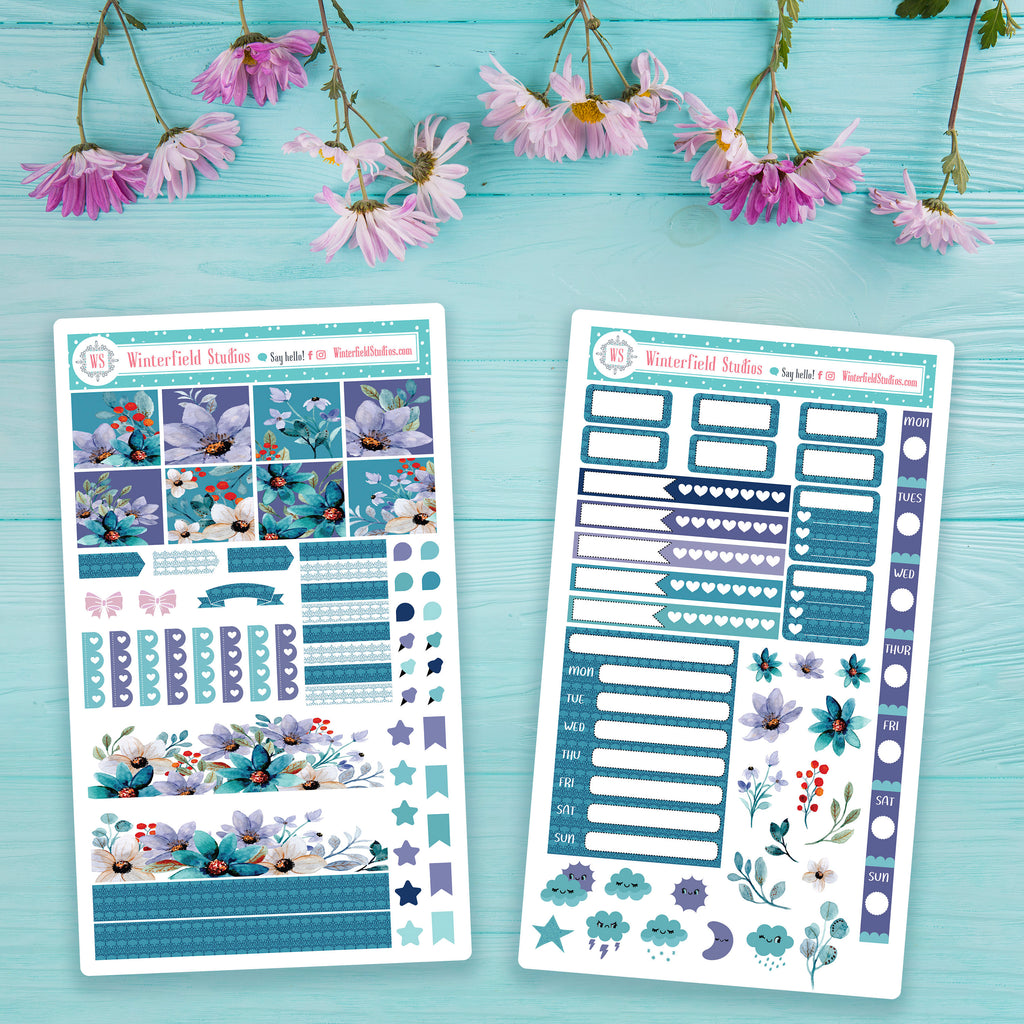 Spring Floral Harmony Hobonichi Weeks Planner Sticker Kit