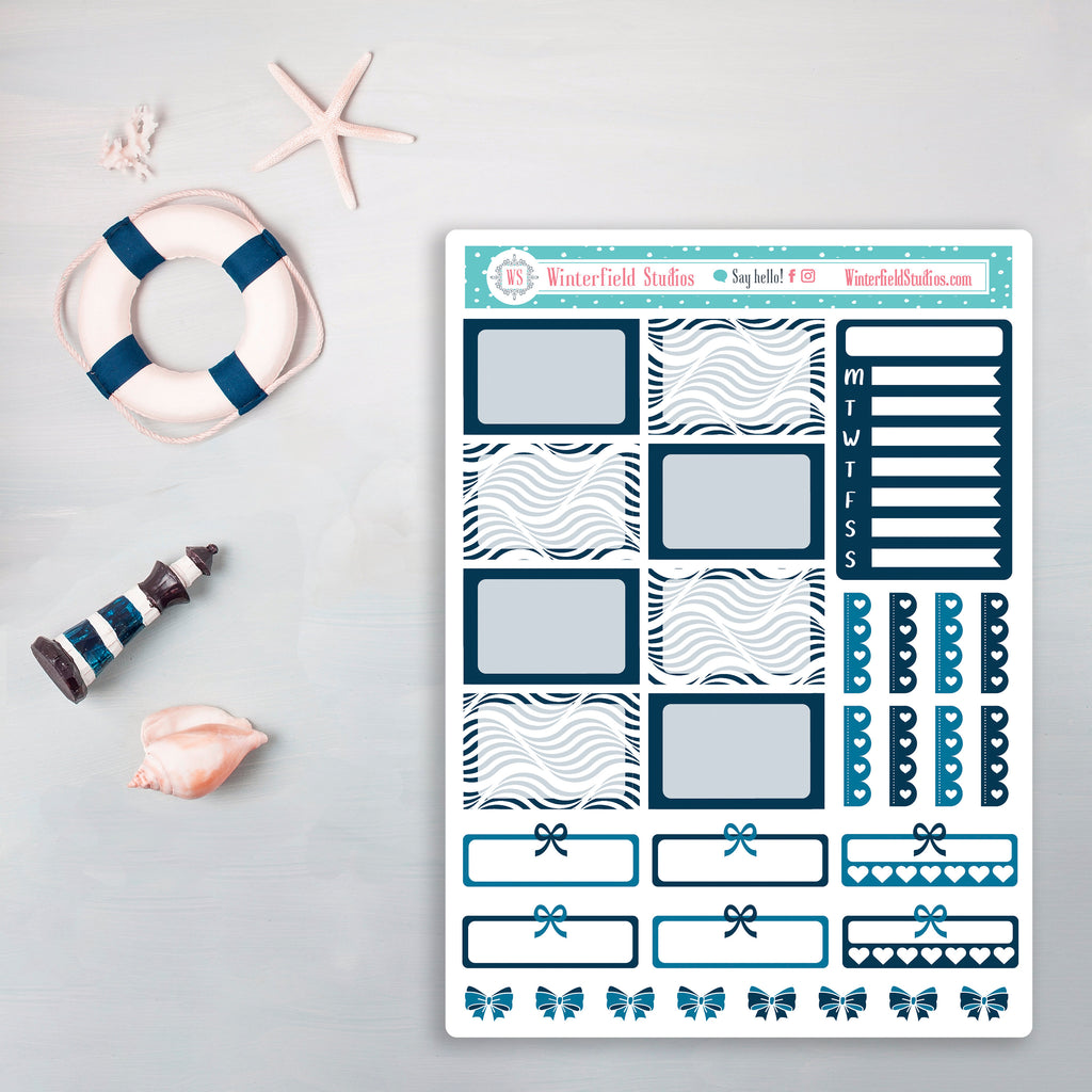 Lighthouse By the Sea Weekly Sticker Kit - Fits Vertical Planners