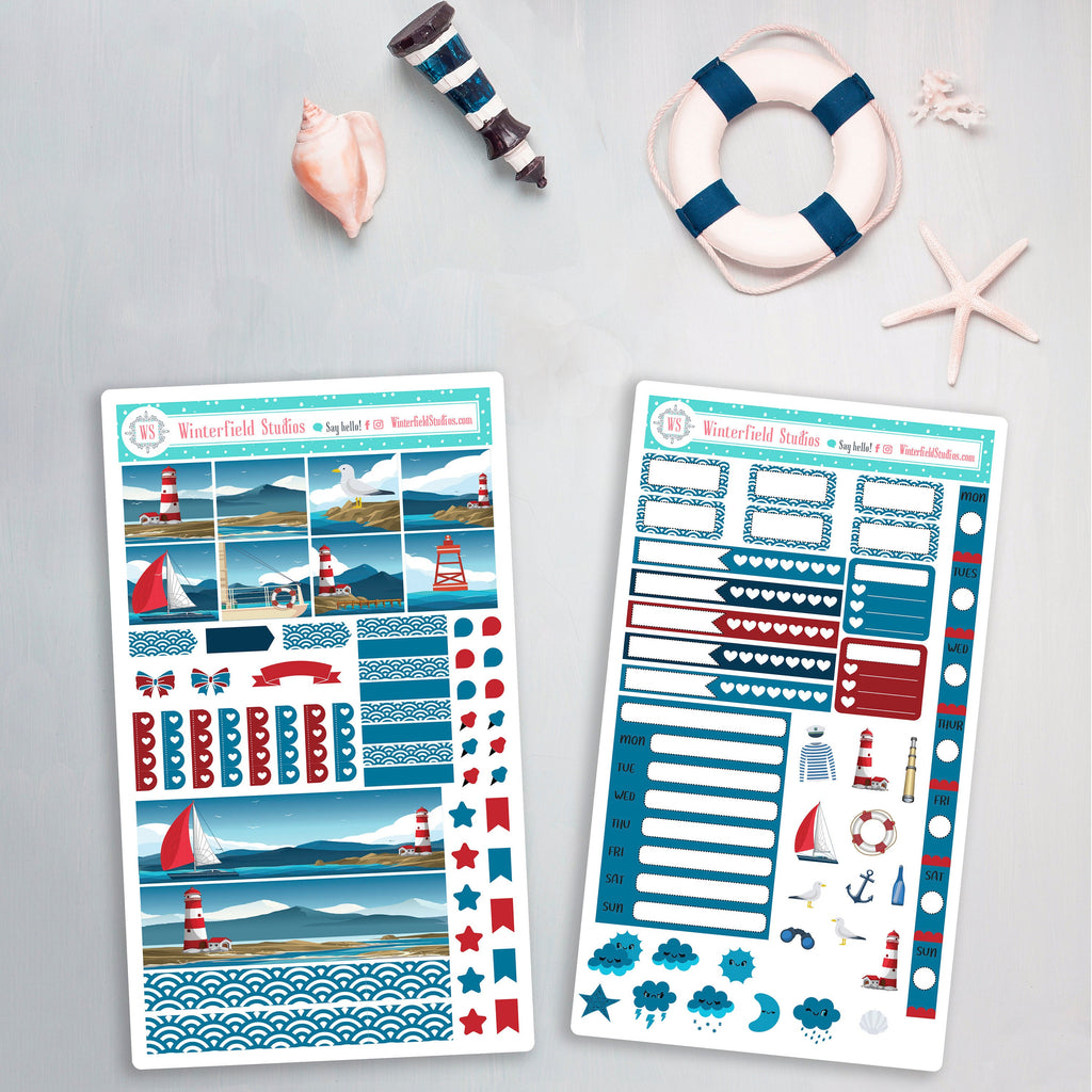 Lighthouse By The Sea Hobonichi Weeks Planner Sticker Kit